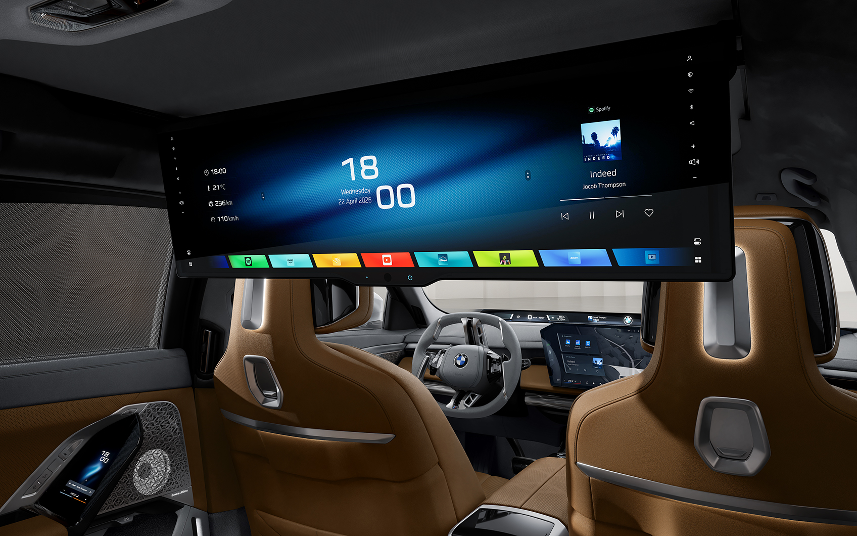 BMW i7 Fond mit optionalem BMW Theatre Screen